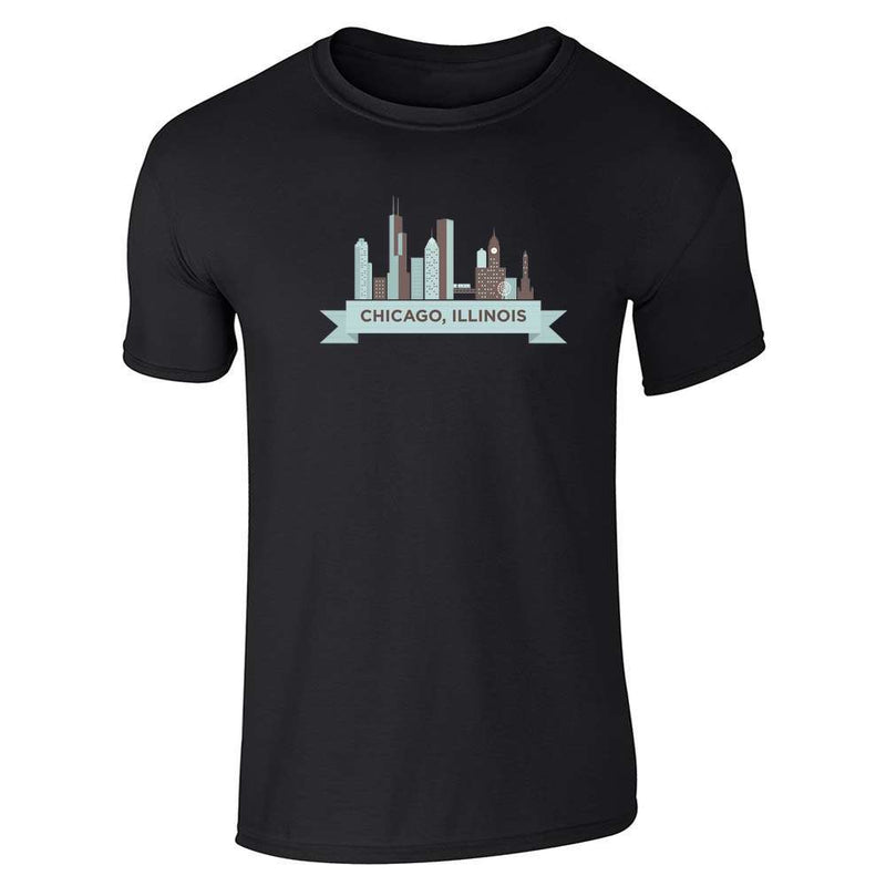 Chicago Skyline With Banner Unisex Tee