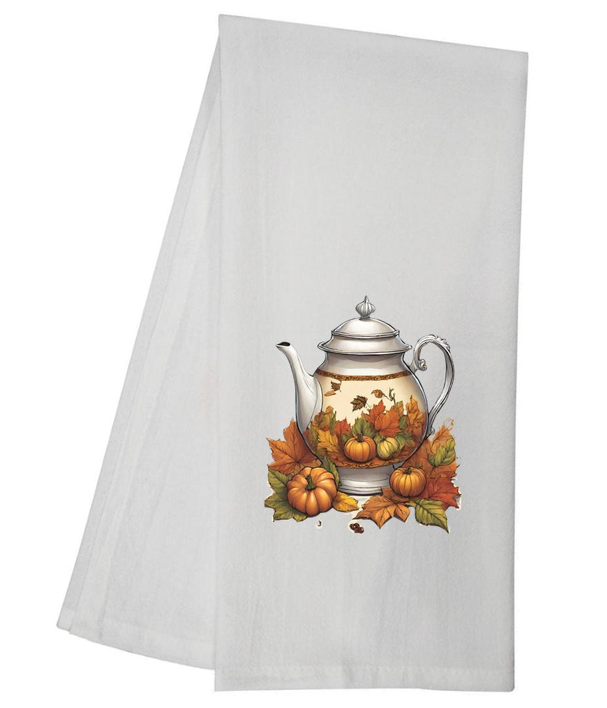 Fall Pumpkin Teapot Tea Towel GGTT813