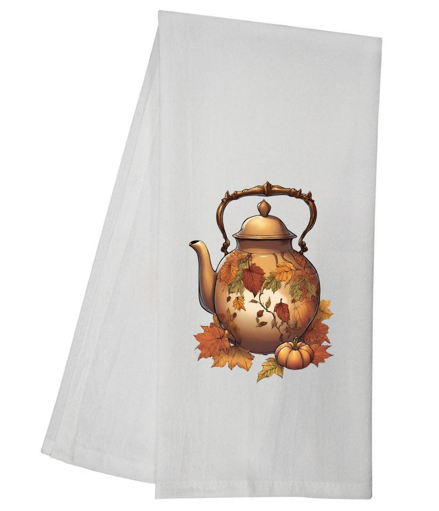 Fall Teapot With Gold Handle Tea Towel GGTT817