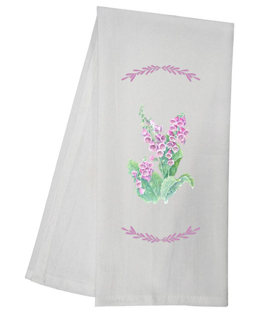 Purple Pink Foxglove Tea Towel GGTT834