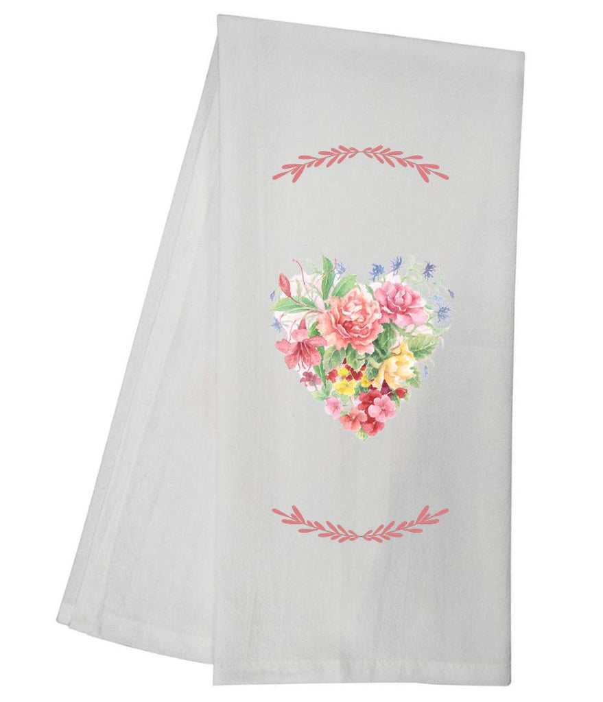 Floral Heart Bouquet Tea Towel GGTT846