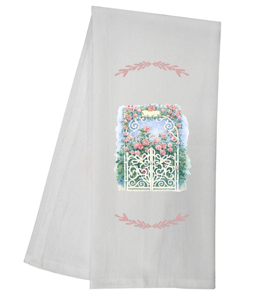 Pink Rose Arch Gate Tea Towel GGTT859