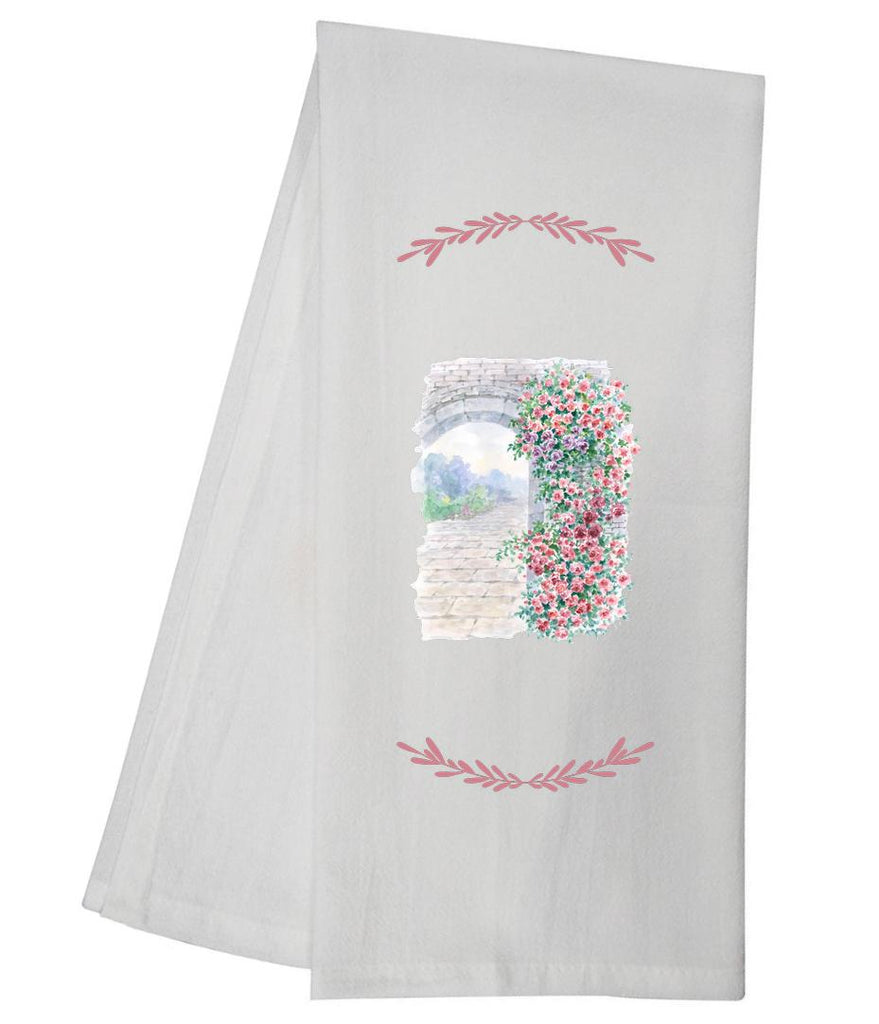 Flower Trellis Cobblestone Arch Tea Towel GGTT864