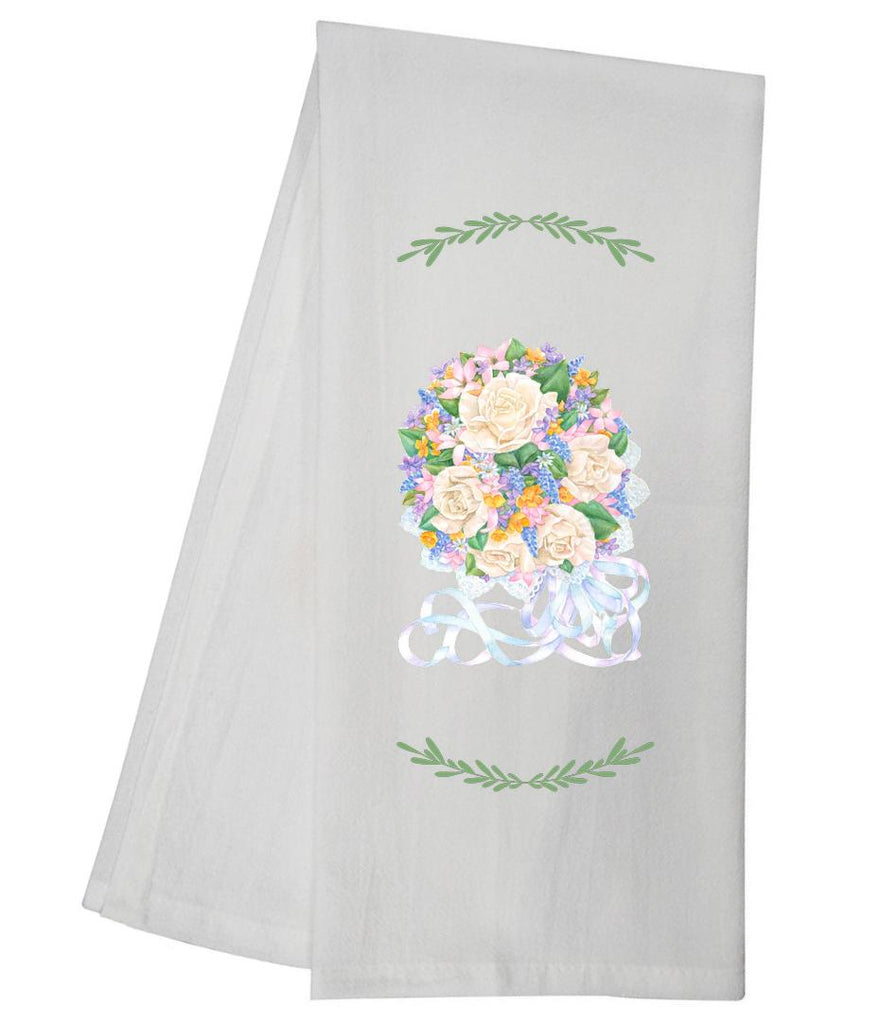 Bridal Wedding Rose Bouquet Tea Towel GGTT871