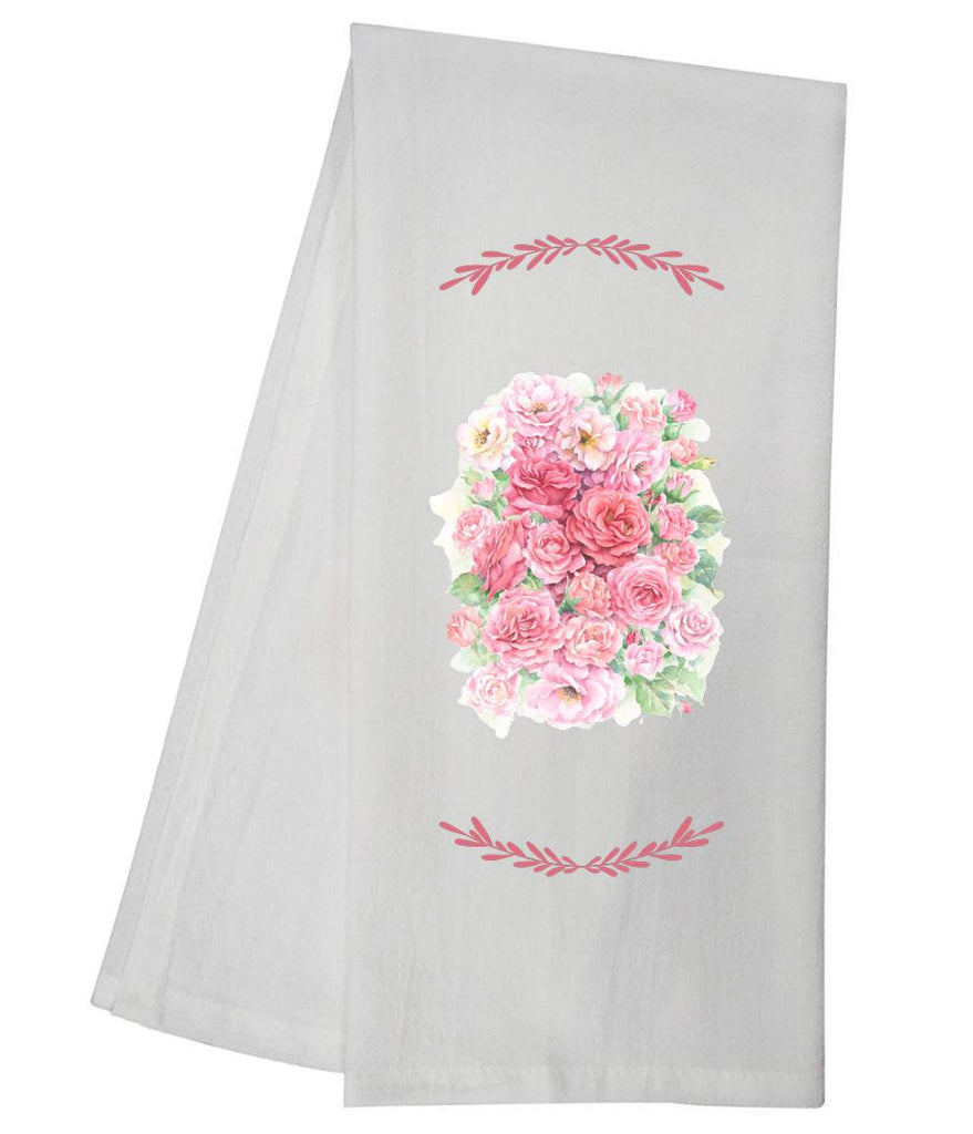 CRG Rosy Pink Rose Bouquet Tea Towel GGTT872