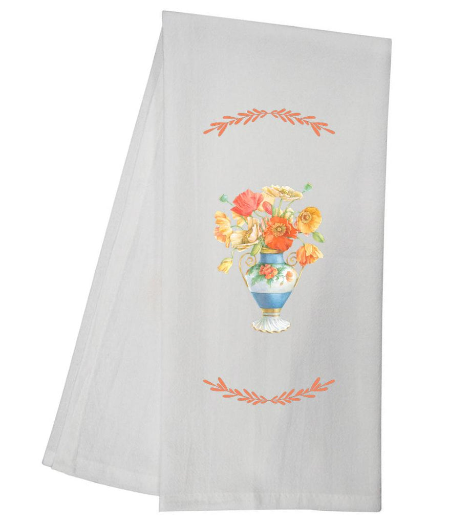 CRG Orange Yellow Poppy Tea Towel GGTT874