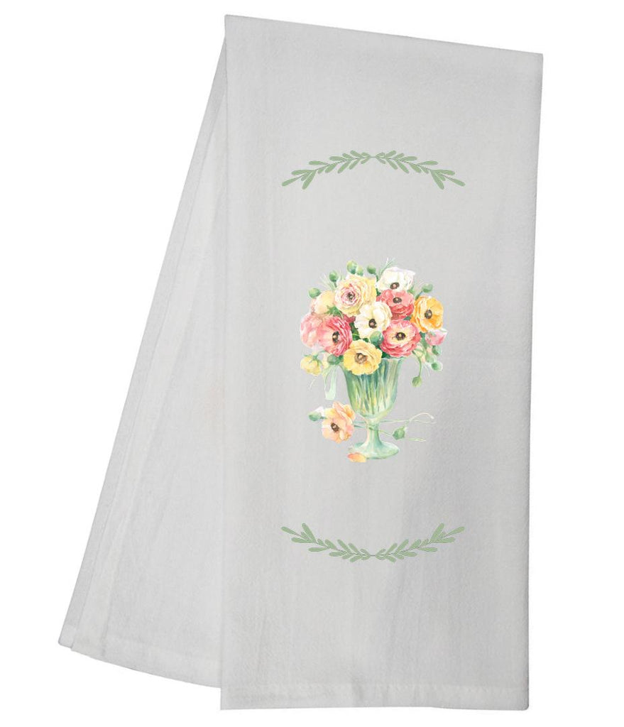 CRG Dog Rose Vase Tea Towel GGTT877