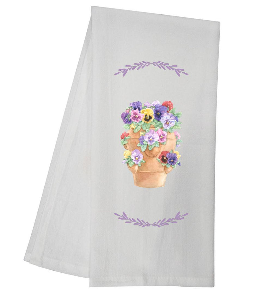 CRG Pansy Pot Tea Towel GGTT878