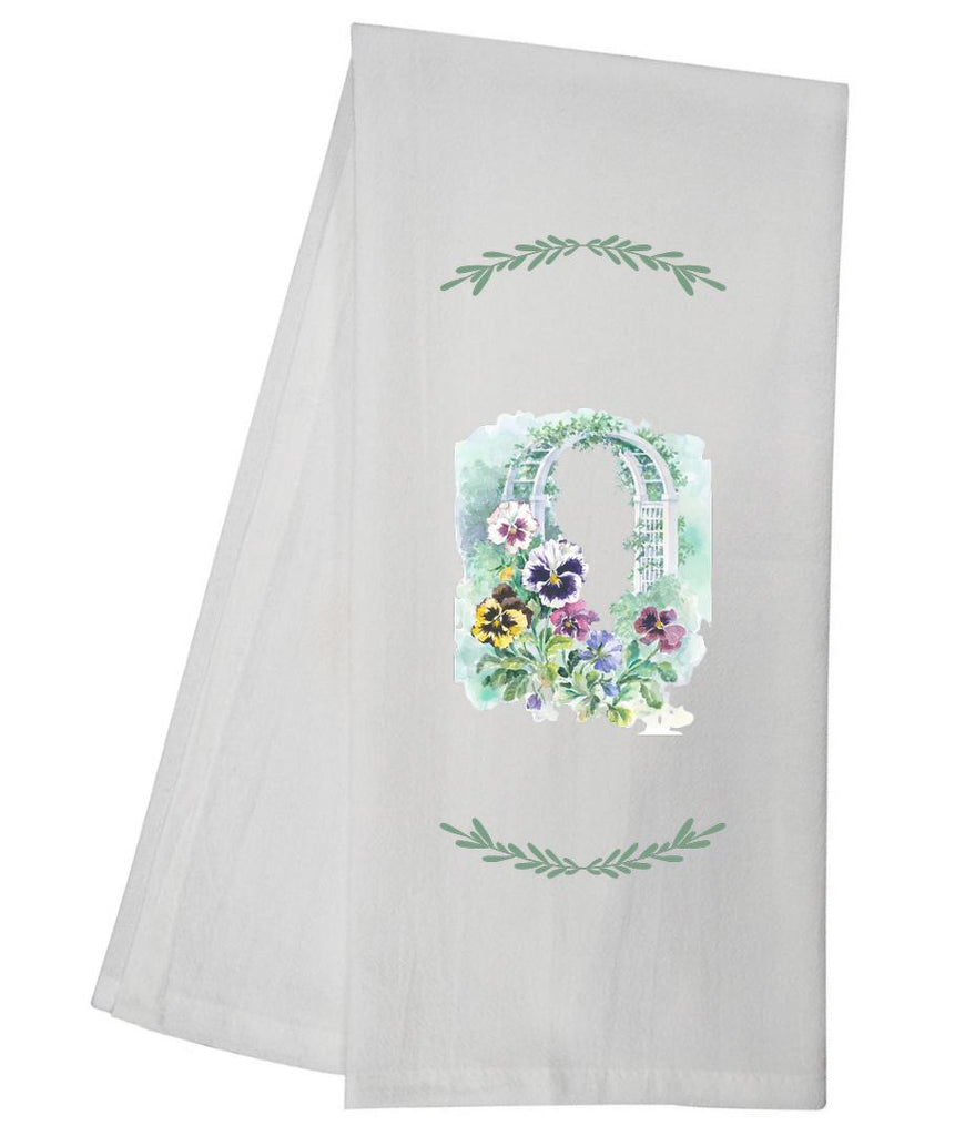 CRG Pansy Garden Arch Tea Towel GGTT879