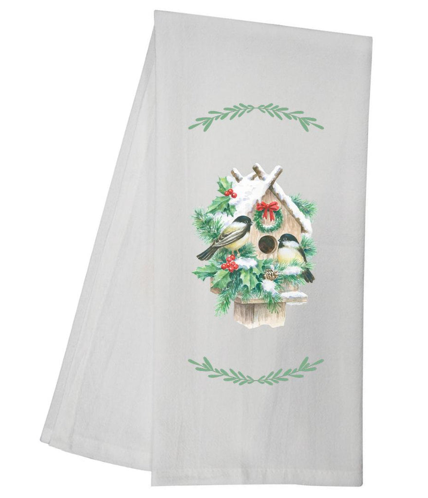 Snow Covered Birdhouse Tea Towel GGTT906