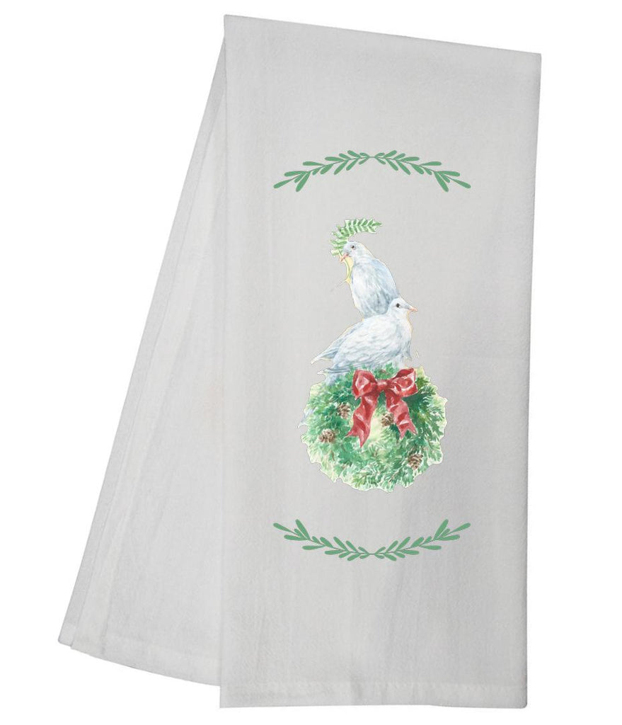 Doves On Wreath Tea Towel GGTT911