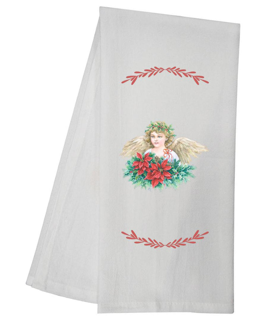 Angel Holding Greenery Tea Towel GGTT917