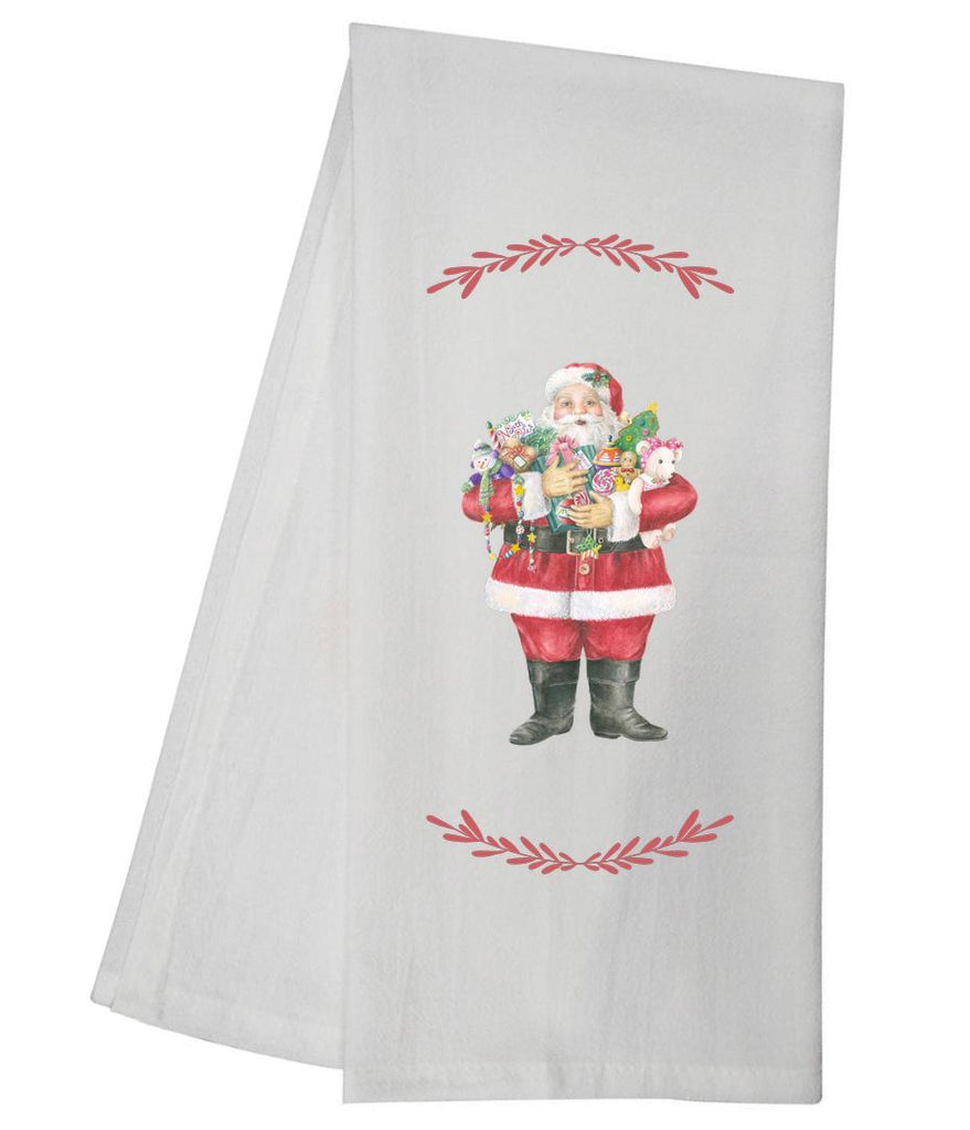 Santa With Arms Full Of Toys Tea Towel GGTT935