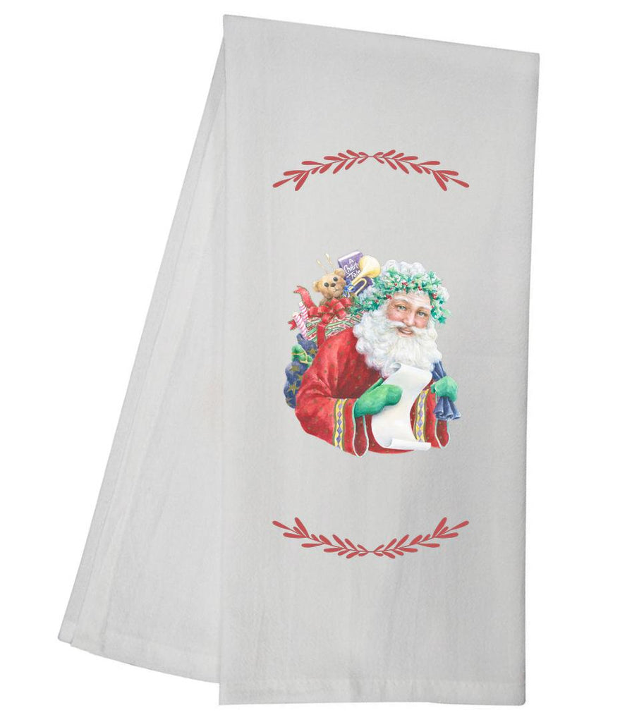 Santa Checking His List Tea Towel GGTT936