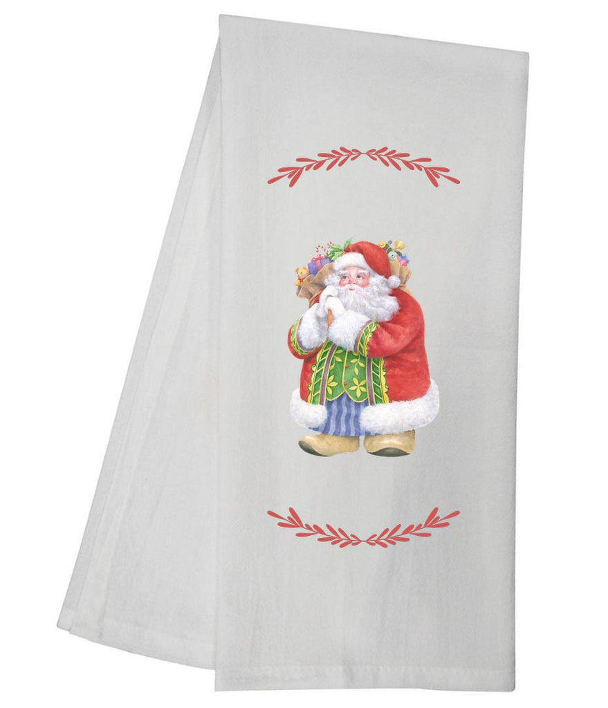 Green Vest Santa Tea Towel GGTT939