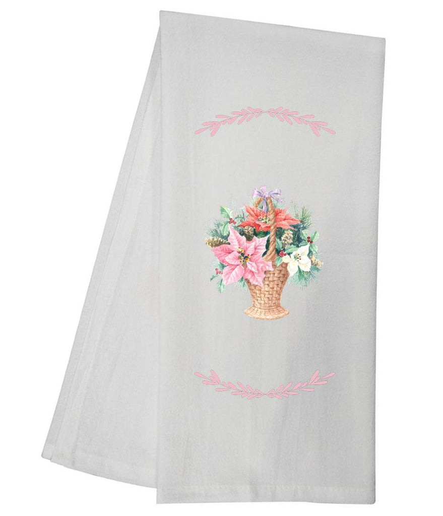 Pink Poinsettia Tea Towel GGTT948