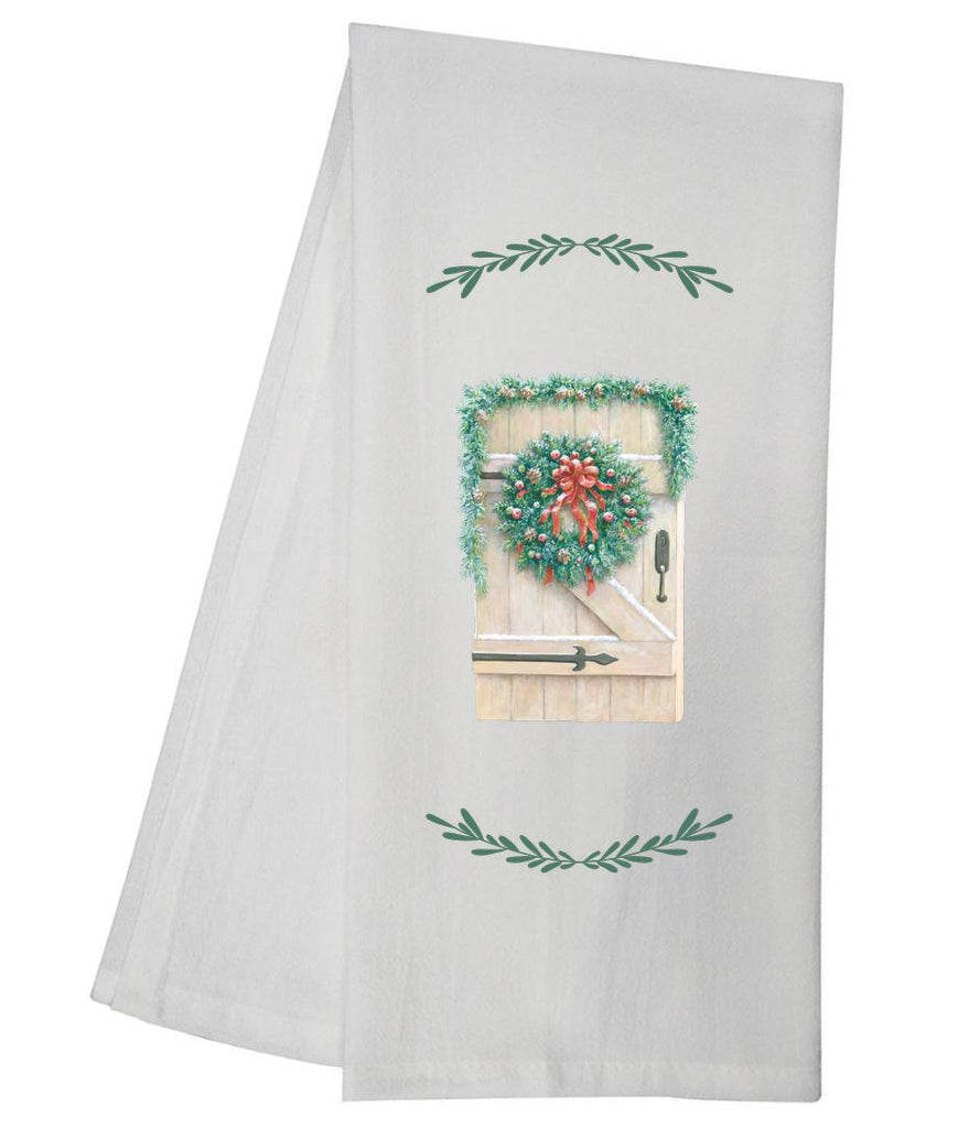 Decorated Holiday Door Tea Towel GGTT957