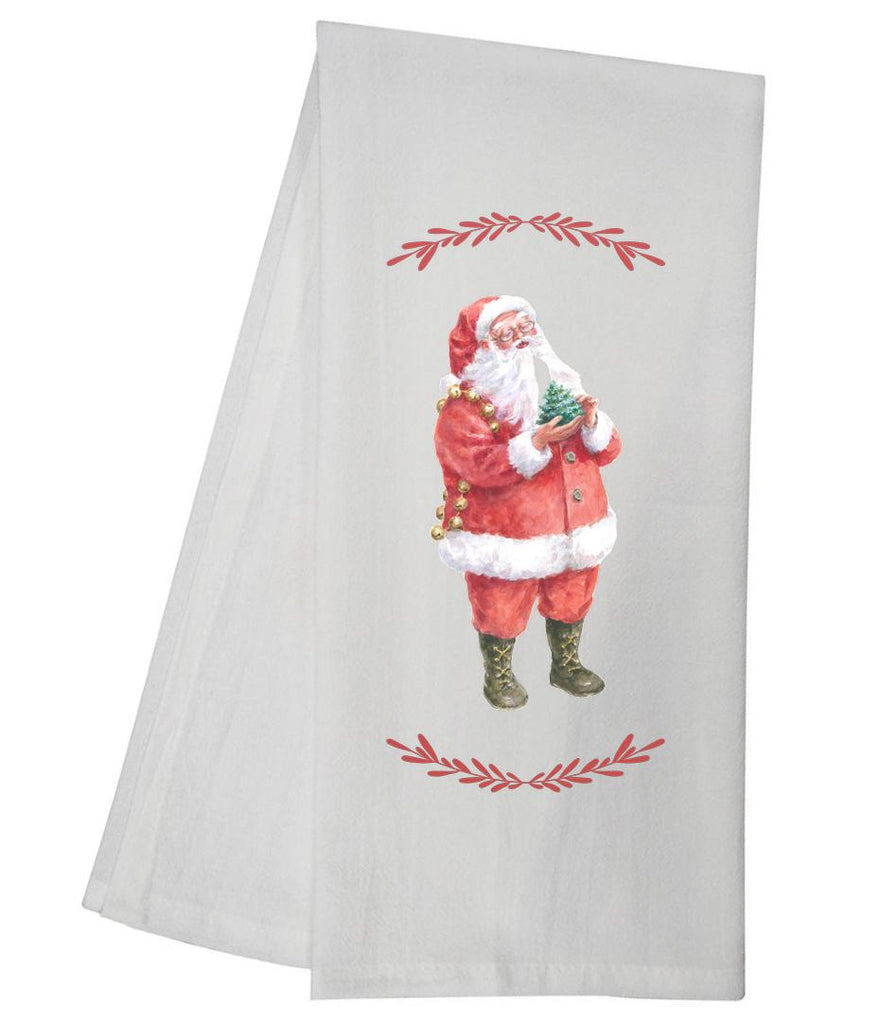 Santa Holding Tree Tea Towel GGTT963