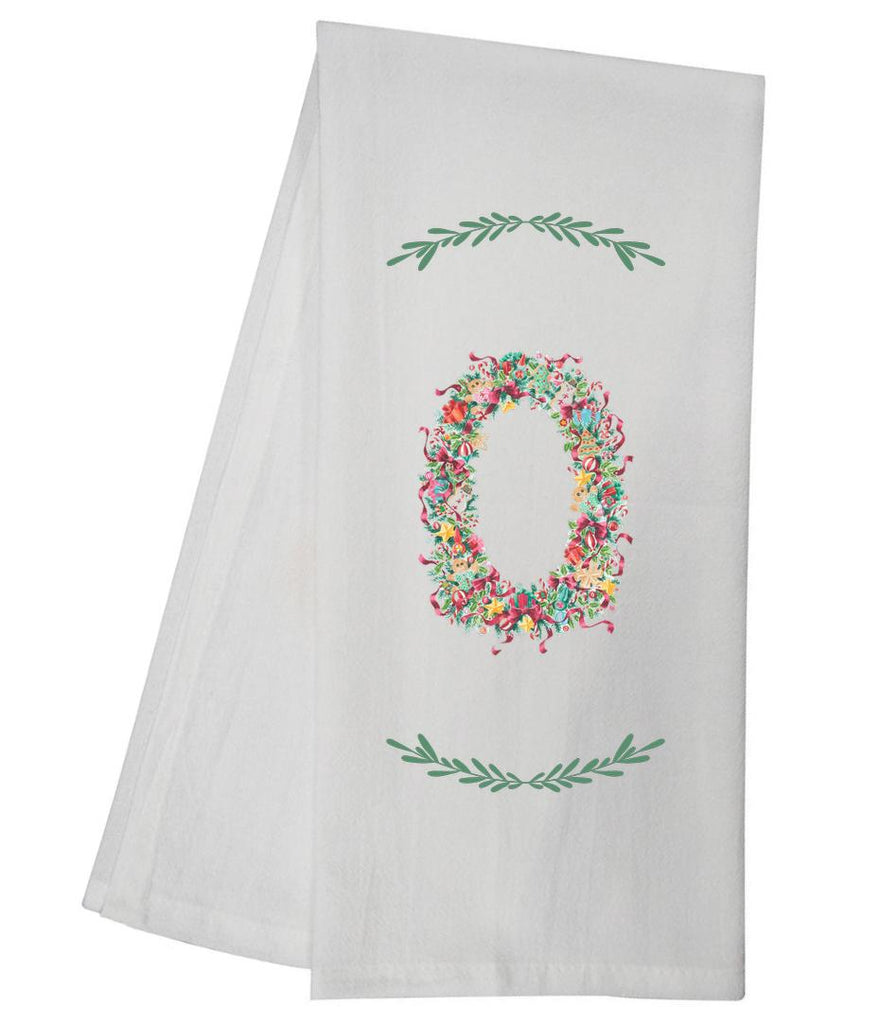 Oval Holiday Wreath Tea Towel GGTT964