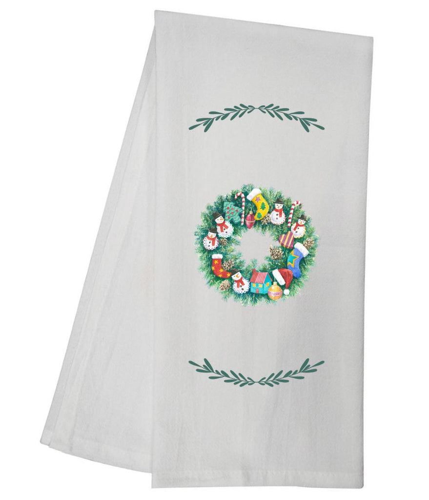 Snowman Wreath Tea Towel GGTT966