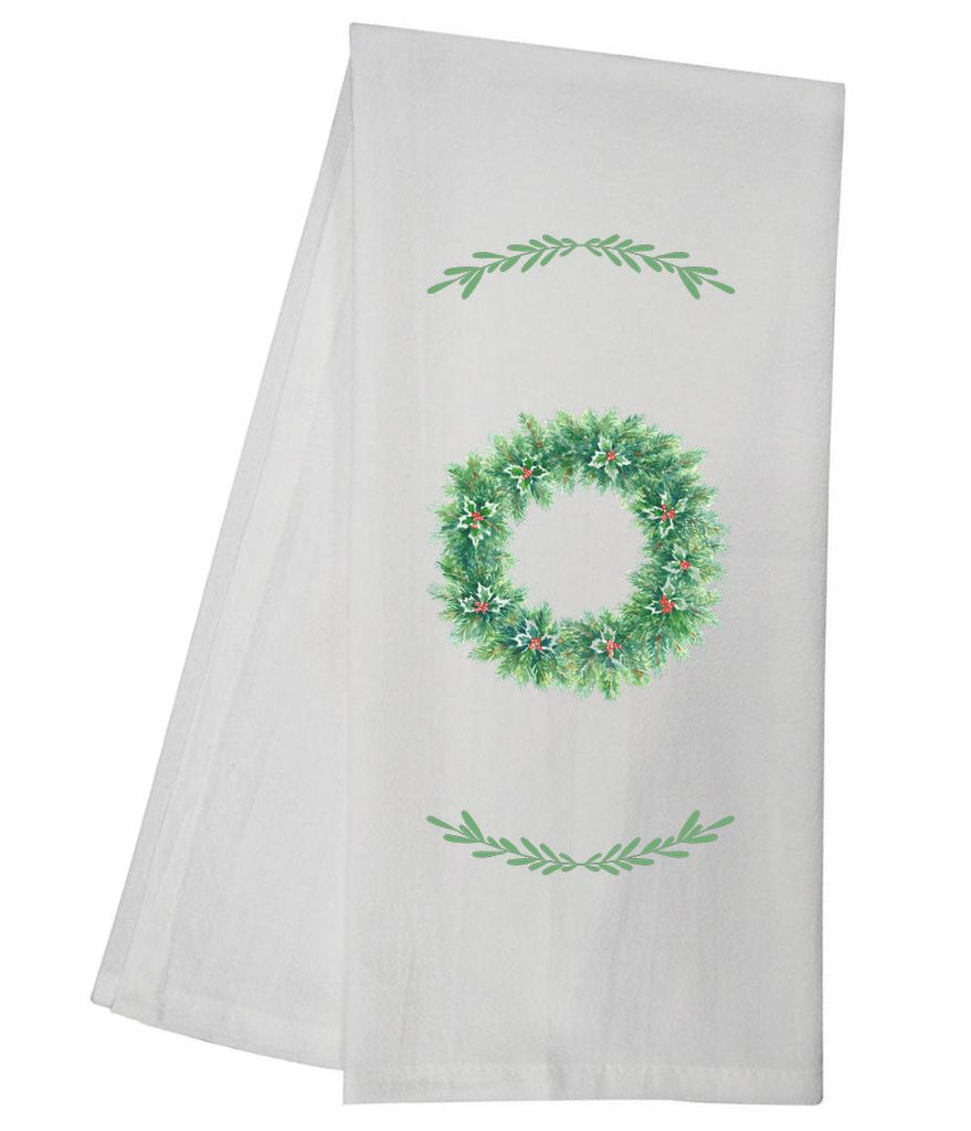 Holly Berry Wreath Tea Towel GGTT967