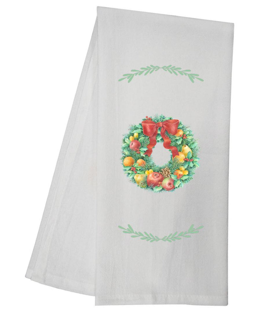 Pears And Pomegranate Wreath Tea Towel GGTT968