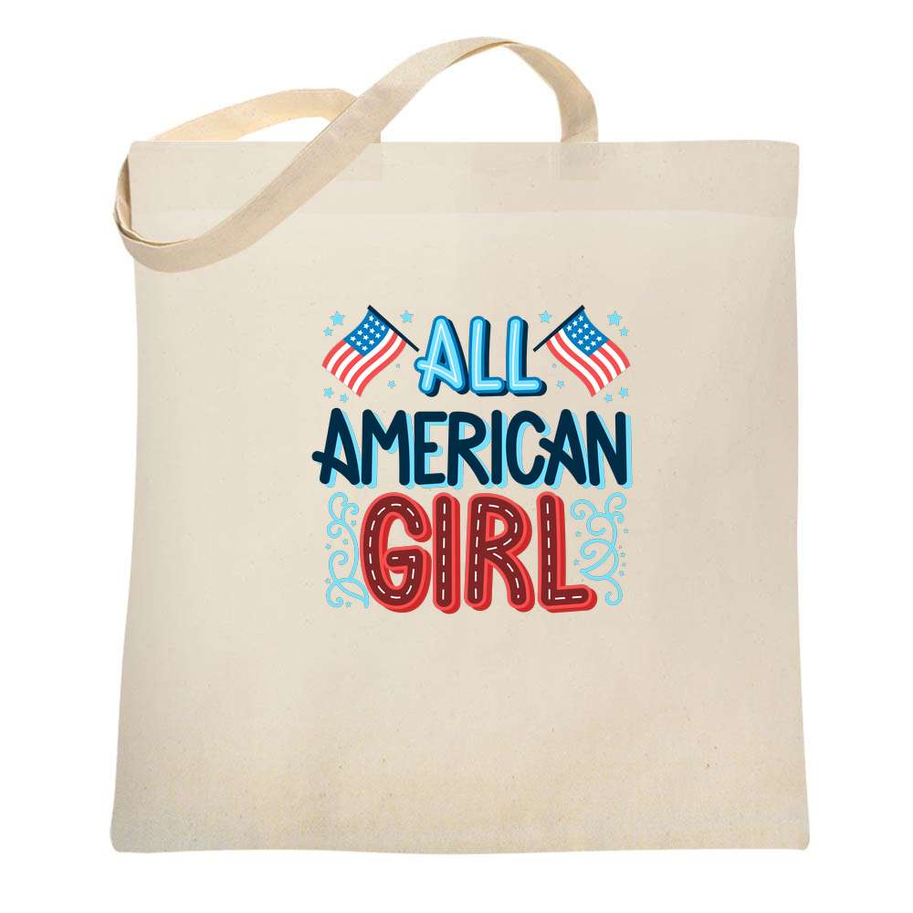 Patriotic All American Girl Tote Bag