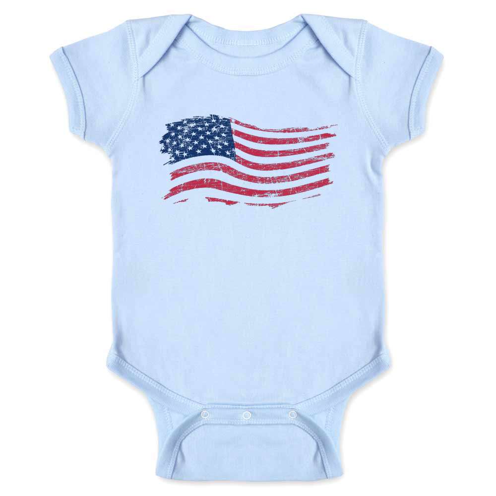 Patriotic Distressed American Flag Baby Bodysuit