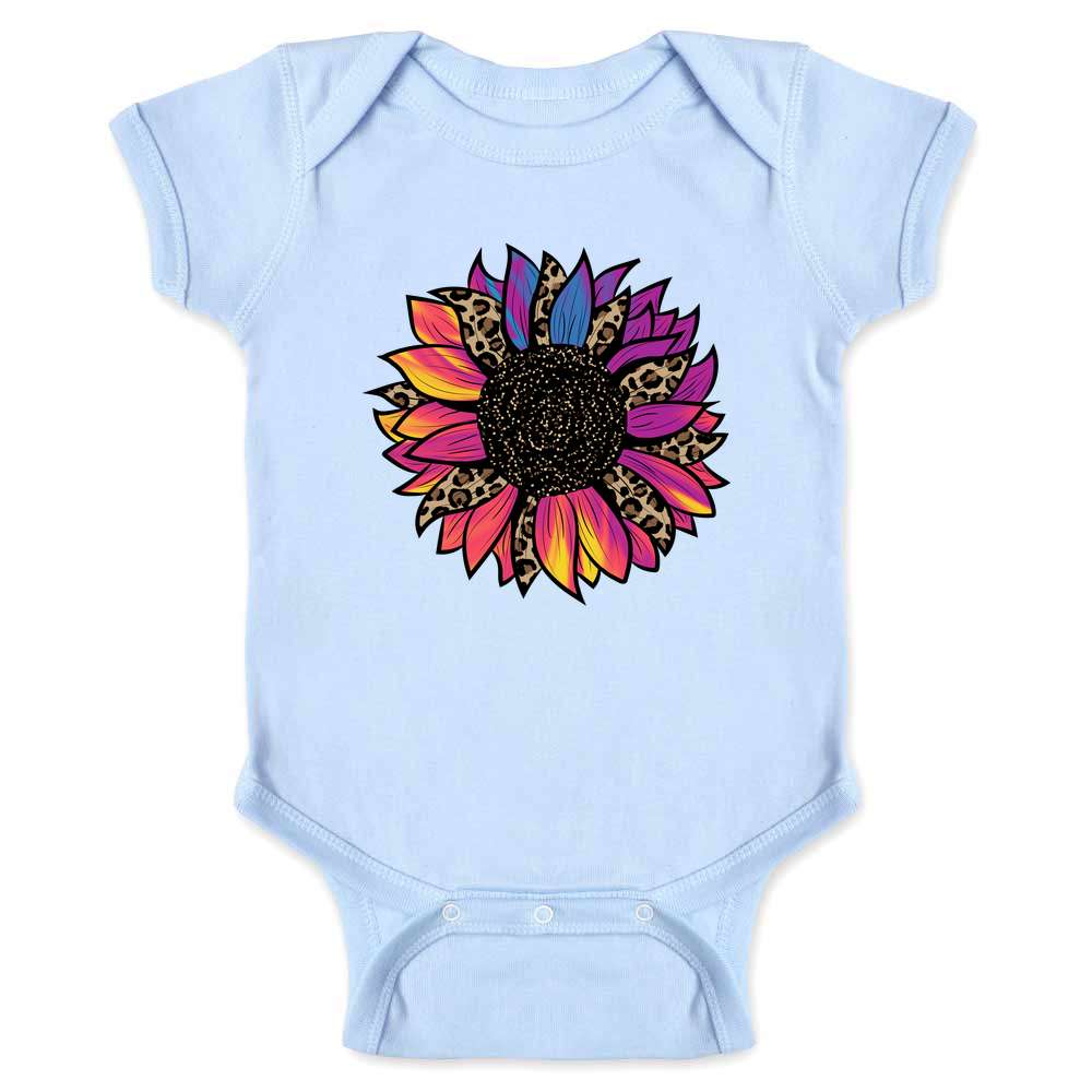 Leopard Sunflower Baby Bodysuit