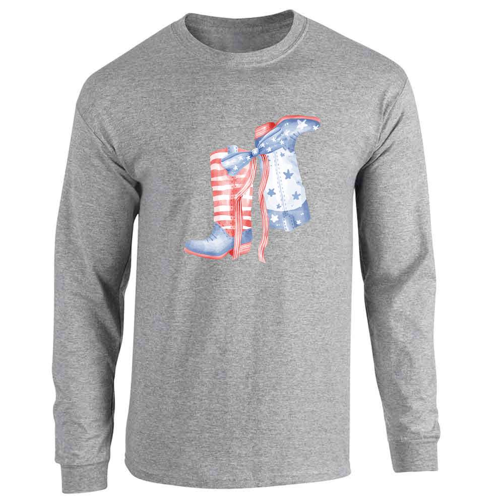 Patriotic Western Cowboy Boots Long Sleeve