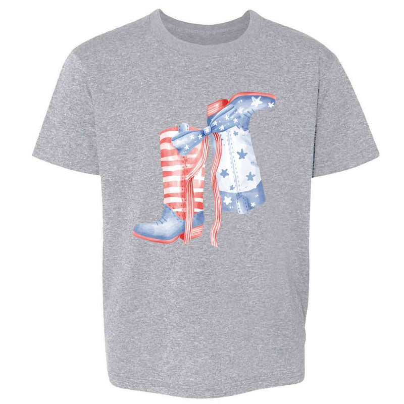 Patriotic Western Cowboy Boots Kids & Youth Tee
