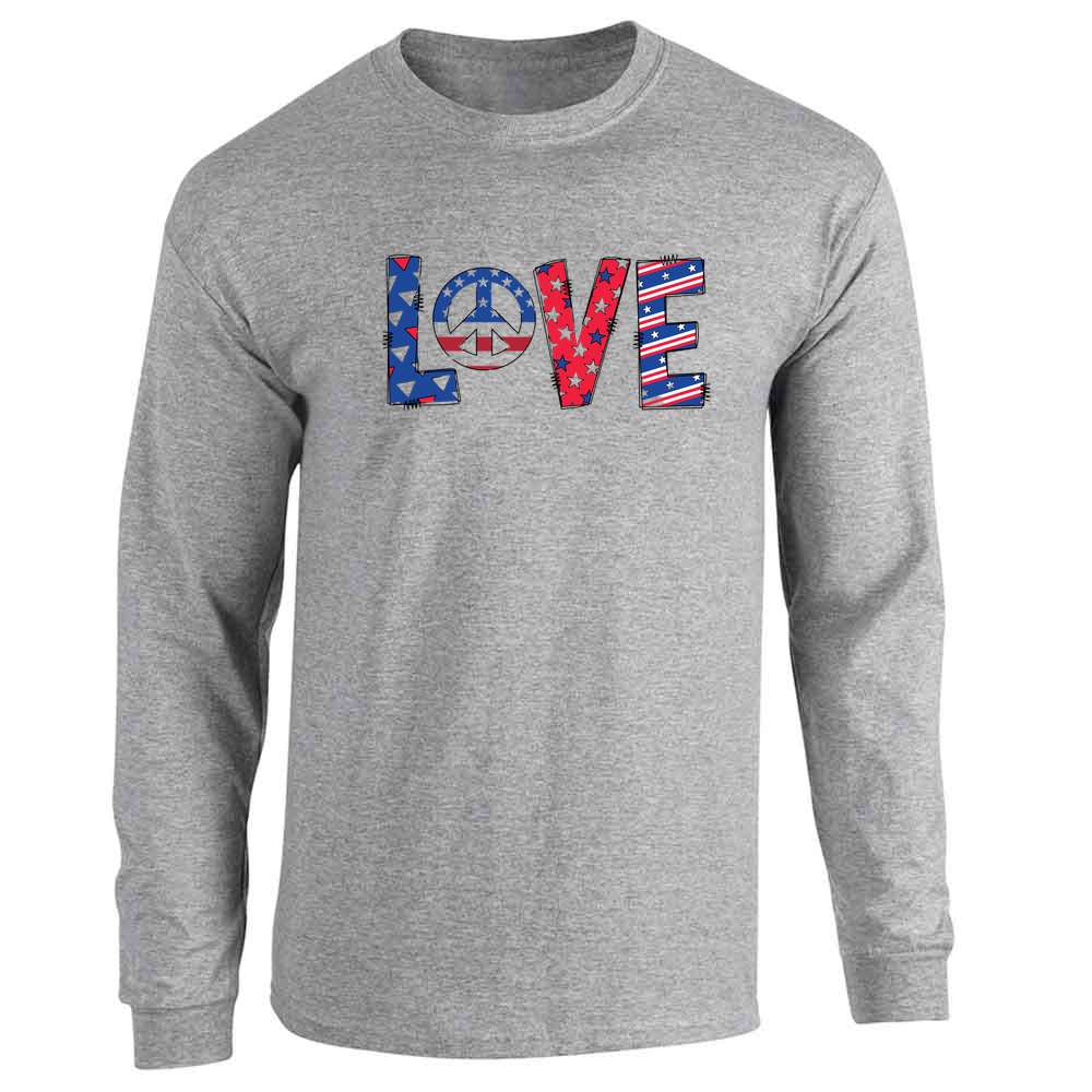 Patriotic Peace Love Long Sleeve