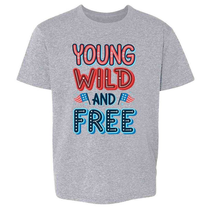 Patriotic Young Wild And Free Kids & Youth Tee