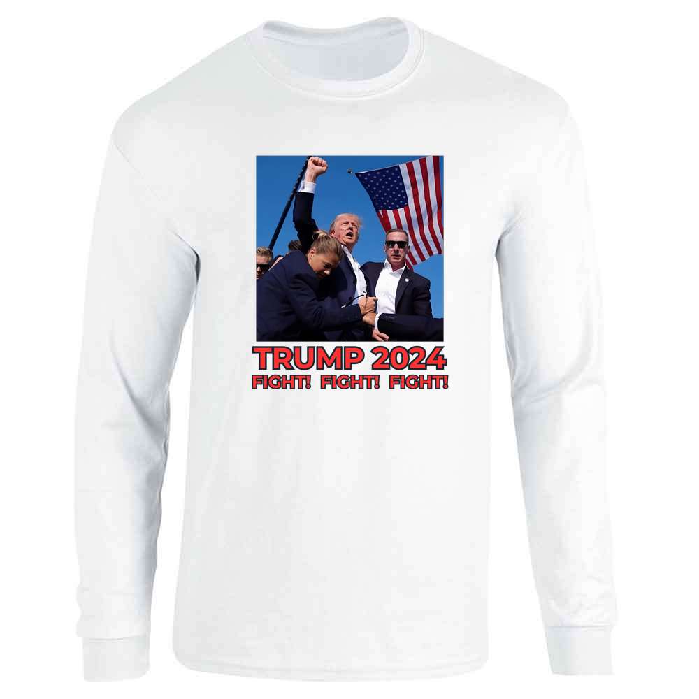 Donald Trump Rally Picture FIGHT MAGA President Long Sleeve