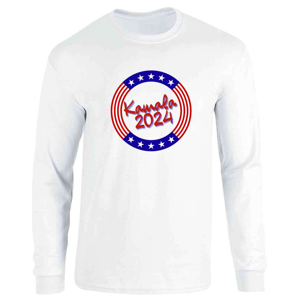 Kamala 2024 Stars And Stripes Circle President Long Sleeve