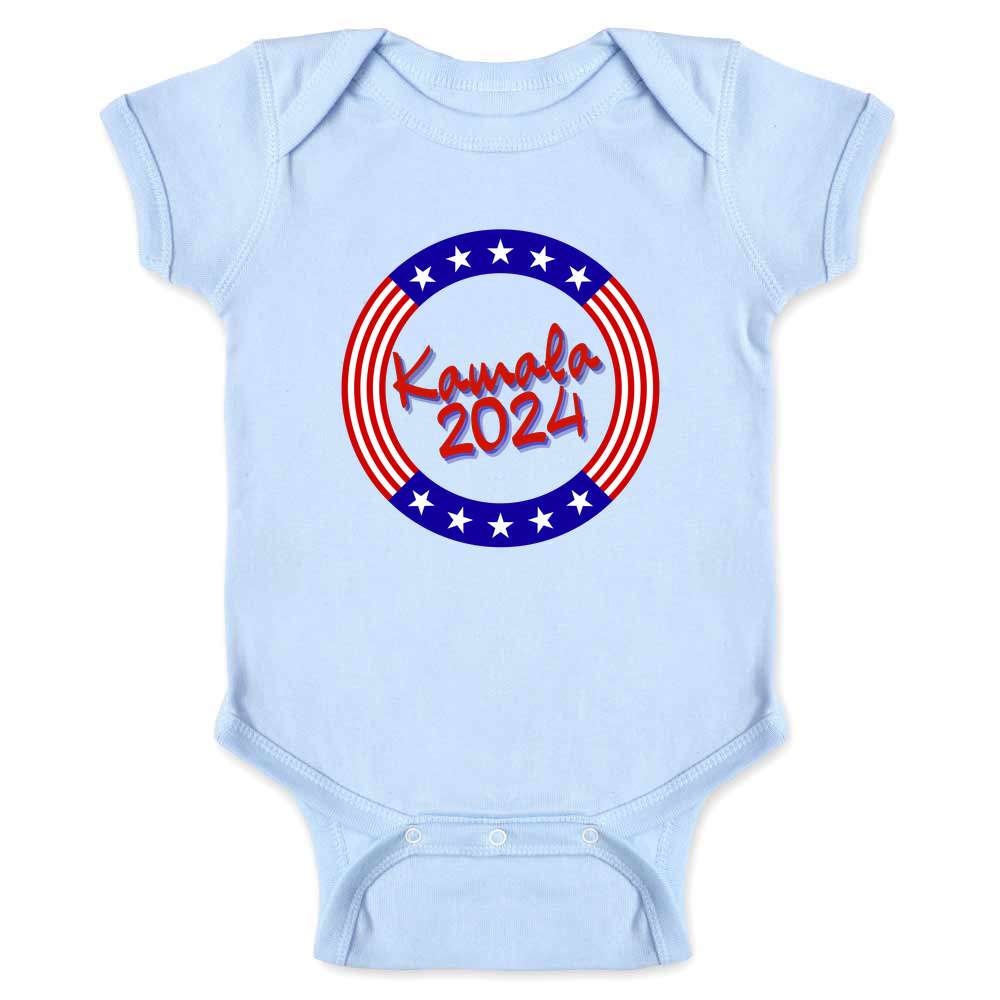 Kamala 2024 Stars And Stripes Circle President Baby Bodysuit