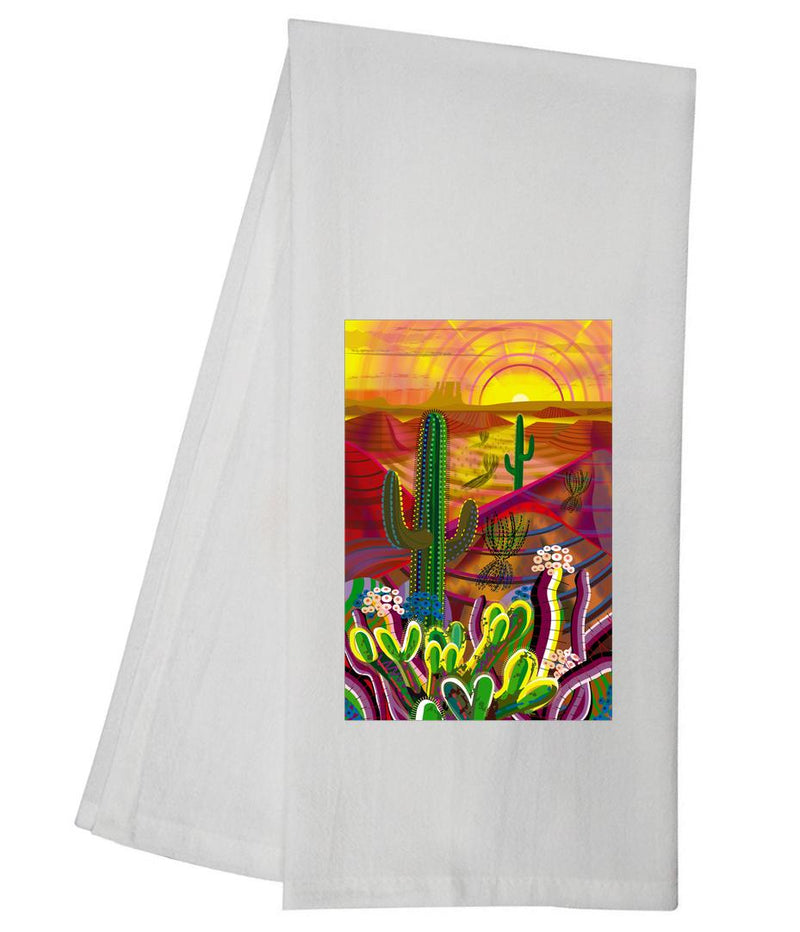 Saguaro Cactus Desert Sunset Tea Towel GGTT1186