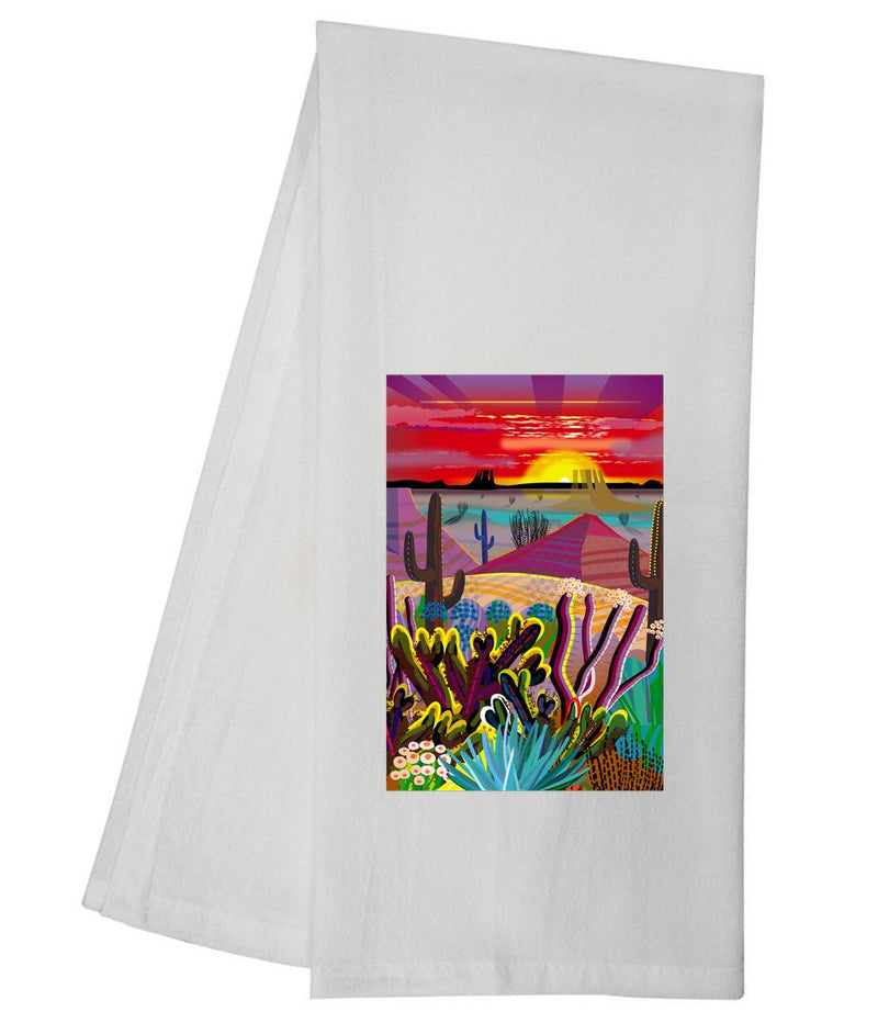 Saguaro Cactus Desert Sunrise Tea Towel GGTT1193