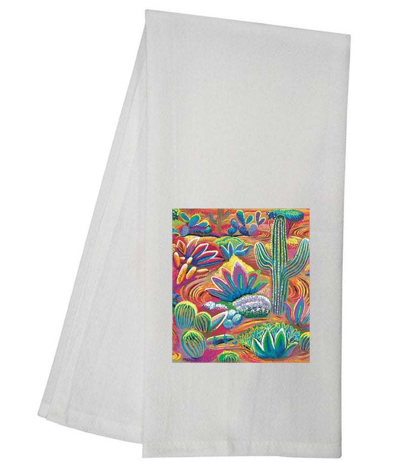 Flowering Cactus Saguaro Tea Towel GGTT1196