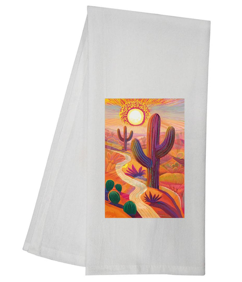 Saguaro and Flowering Cactus Tea Towel GGTT1207