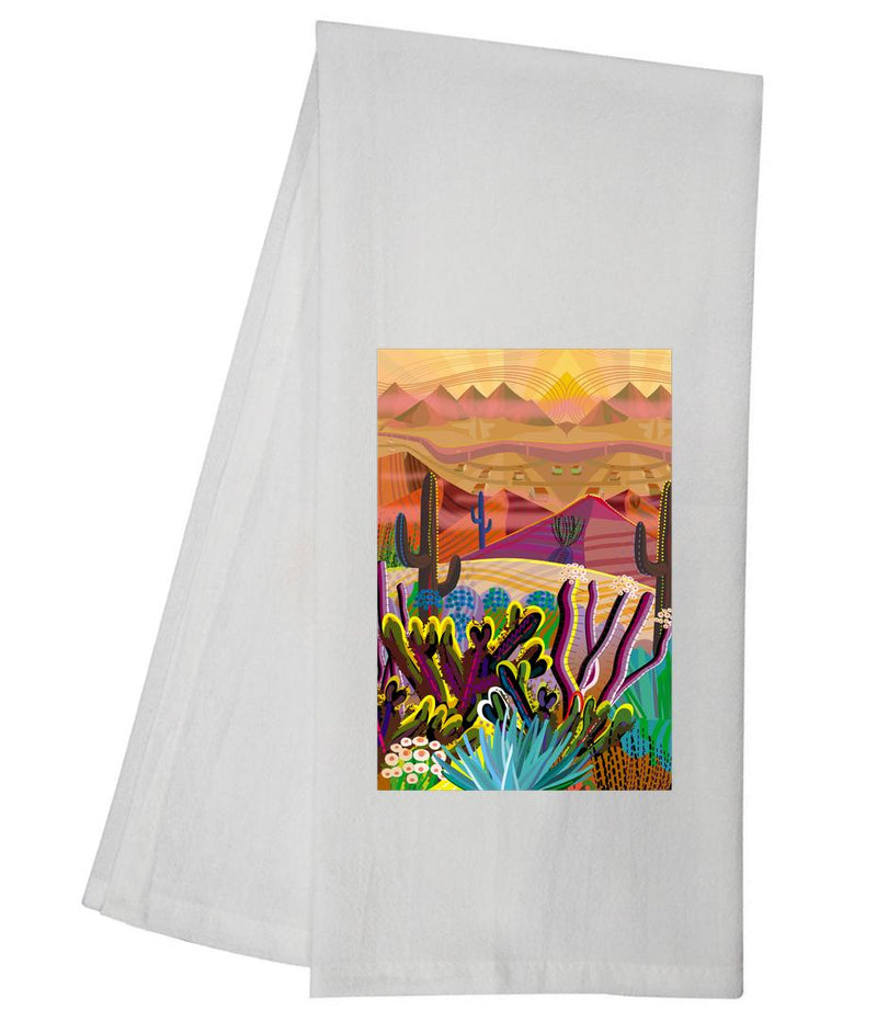Desert Saguaro Mountains Tea Towel GGTT1212