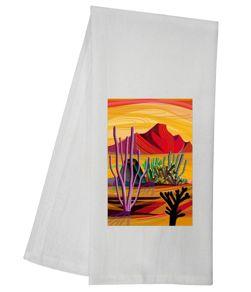 Desert Cactus Mountain Tea Towel GGTT1214
