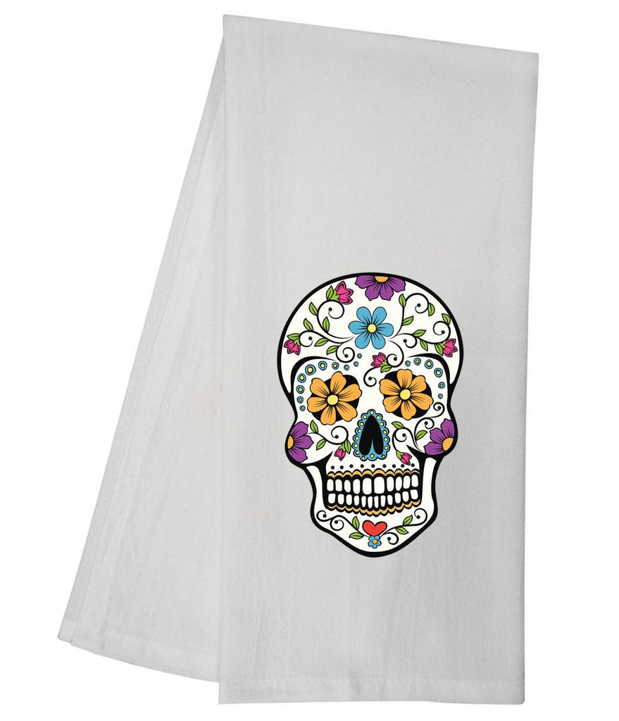 Sugar Skull Blue Flower Tea Towel GGTT1232