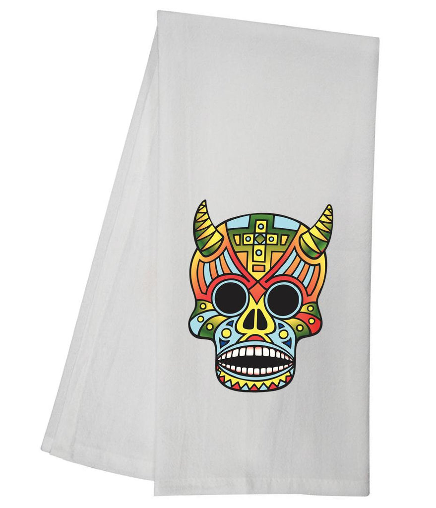 Sugar Skull Horns Cross Tea Towel GGTT1237