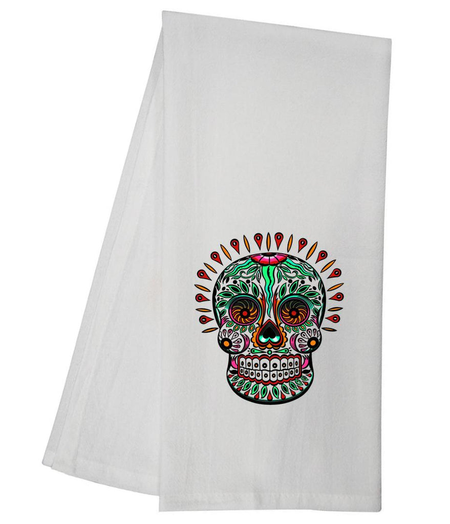 Green Ivy Sugar Skull Tea Towel GGTT1242