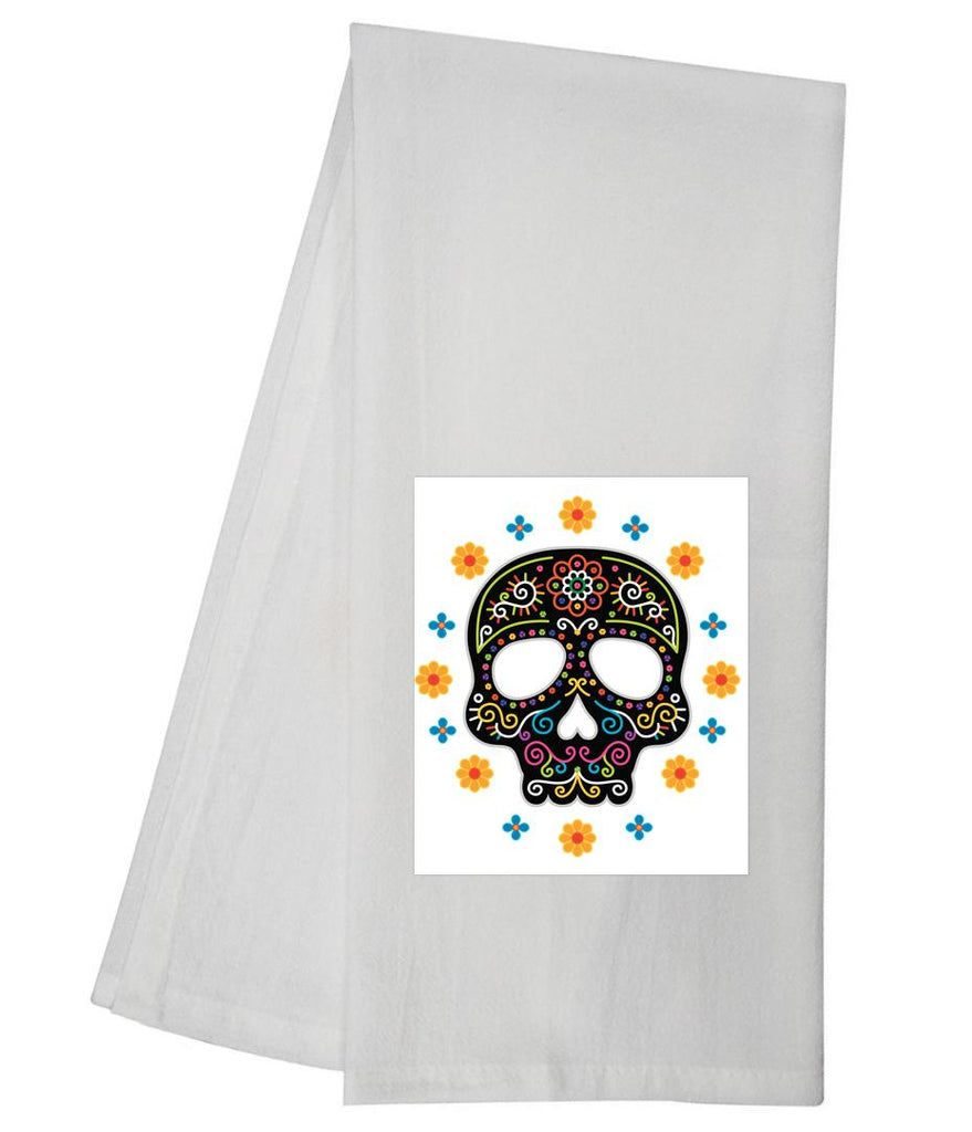 Sugar Skull Floral Surround Tea Towel GGTT1247