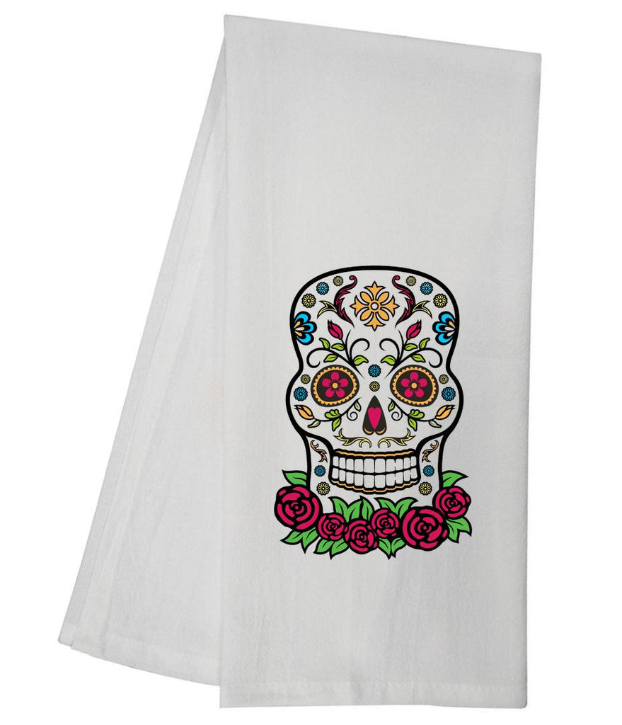 Sugar Skull Bed Of Roses Tea Towel GGTT1251