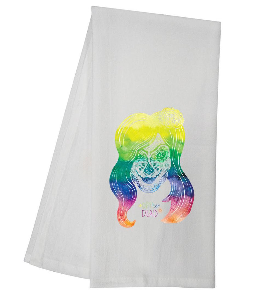 Watercolor Sugar Skull Tea Towel GGTT1255