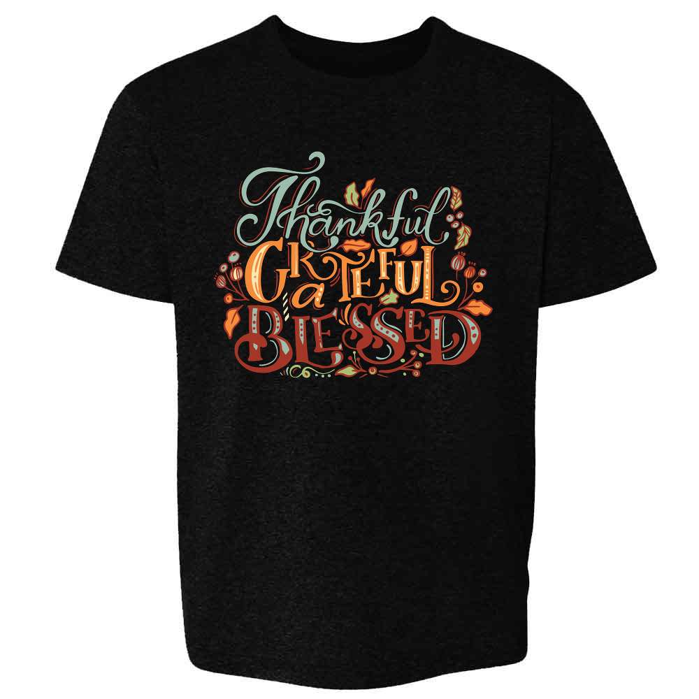 Thankful Grateful And Blessed BOHO Fall  Kids & Youth Tee