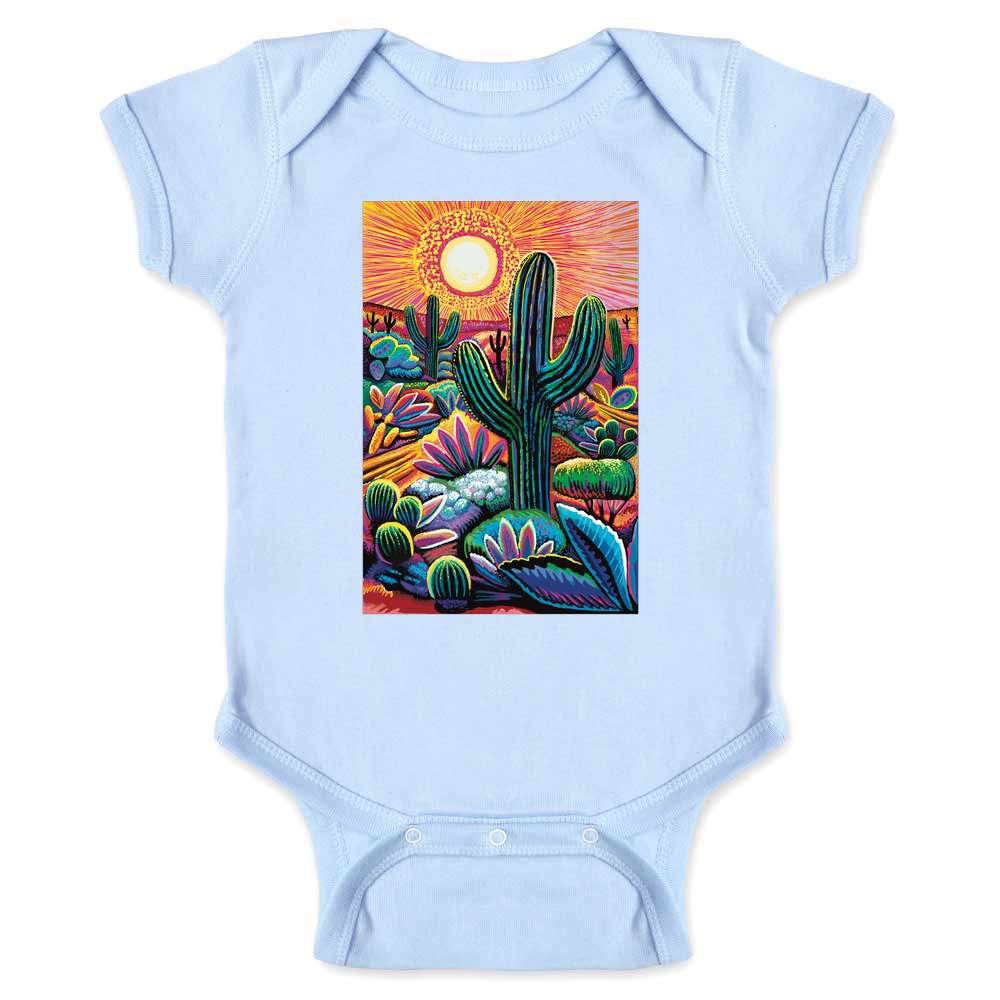 Fantasy Desert Garden Vibrant Color Southwest Folk Baby Bodysuit